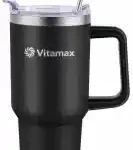 40 oz Tumbler with Handle and Straw Lid, 100% Leak-proof Travel Coffee Mug, Stainless Steel Insulated Cup for Hot and Cold Beverages, Keeps Cold for 34Hrs or Hot for 10Hrs, Dishwasher Safe (Black)