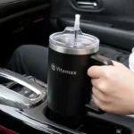 40 oz Tumbler with Handle and Straw Lid, 100% Leak-proof Travel Coffee Mug, Stainless Steel Insulated Cup for Hot and Cold Beverages, Keeps Cold for 34Hrs or Hot for 10Hrs, Dishwasher Safe (Black) - Image 4