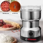 Vitamax Premium 304 Stainless Steel Multifunctional Masala, Coffee, Spices, Beans & Nuts Blender | Stainless Steel 4 Blades | Nima Style Compact Mixer
