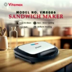 Vitamax sandwich maker samosa maker sandwichmaker VM8086 750w Nonstick sandwich bread sandwich maker grill 4 slice 1 year warranty - Image 3