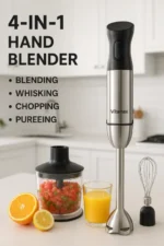 Vitamax 4 in 1 Hand Blender Machine 1000W Powerful Motor 12-Speed Immersion Blender with Egg Beater Milk Frother, Chopper juicermachine 100% Copper Motor | 4 Blades | Chopper + Whisk + Measuring Cup | Hand Mixer for Kitchen Use – Model VM-818 - Image 6