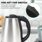 Vitamax Electric Kettle 1.7L – Fast Boil Auto Shut-Off Stainless Steel Body 1000W Hot Water Boiler Safe Electric Jug 1 Year Warranty - Image 2