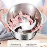 Vitamax 2-in-1 Electric & Manual Push Chopper VM-535 | 3L Stainless Steel Bowl | Powerful Food Processor for Vegetables, Meat & Kitchen Use - Image 2